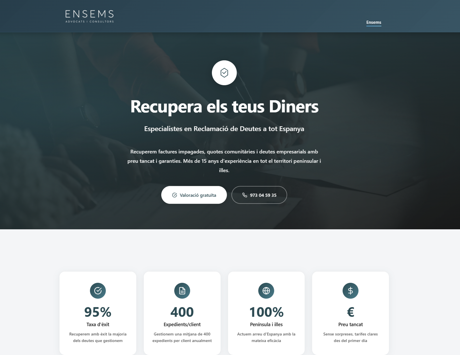 ENSEMS ADVOCATS - Web Landing