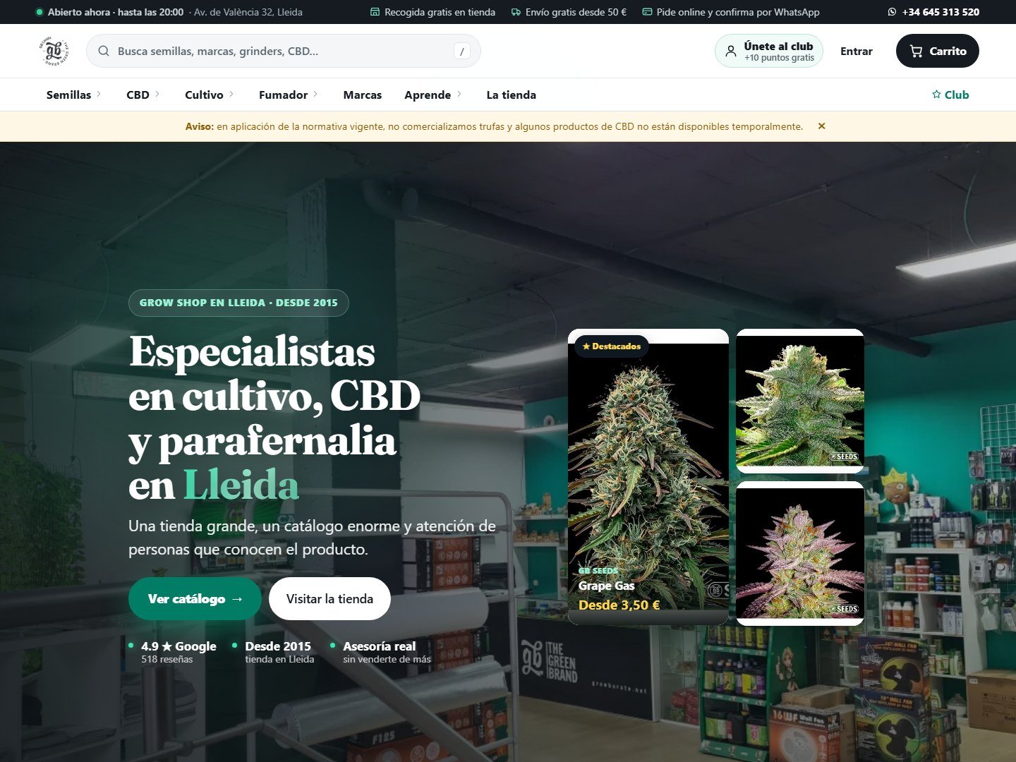 GB LLEIDA: Grow shop de Lleida con catálogo online