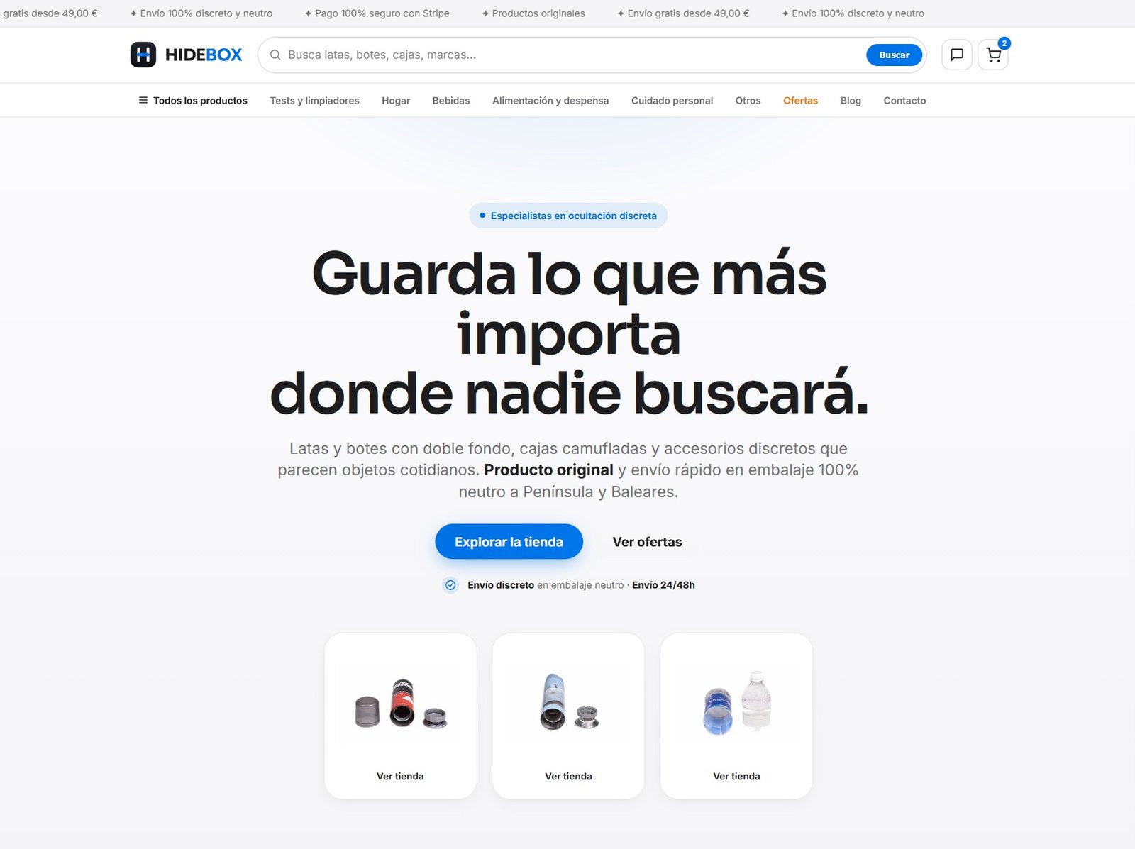 HIDEBOX - Web E-commerce