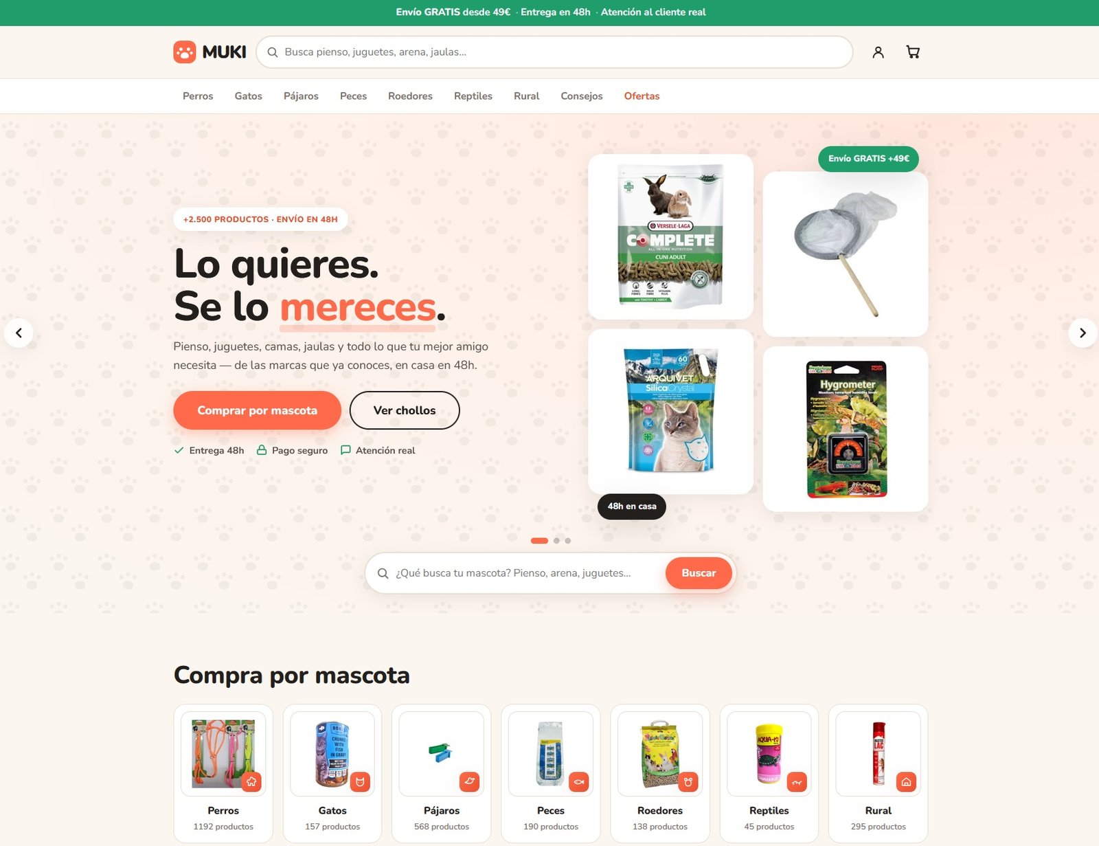MUKI: Tienda online para mascotas