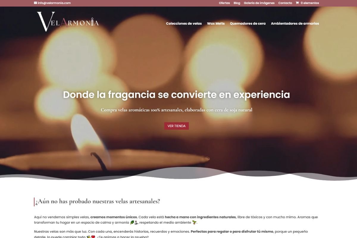 VELARMONIA - Web E-commerce